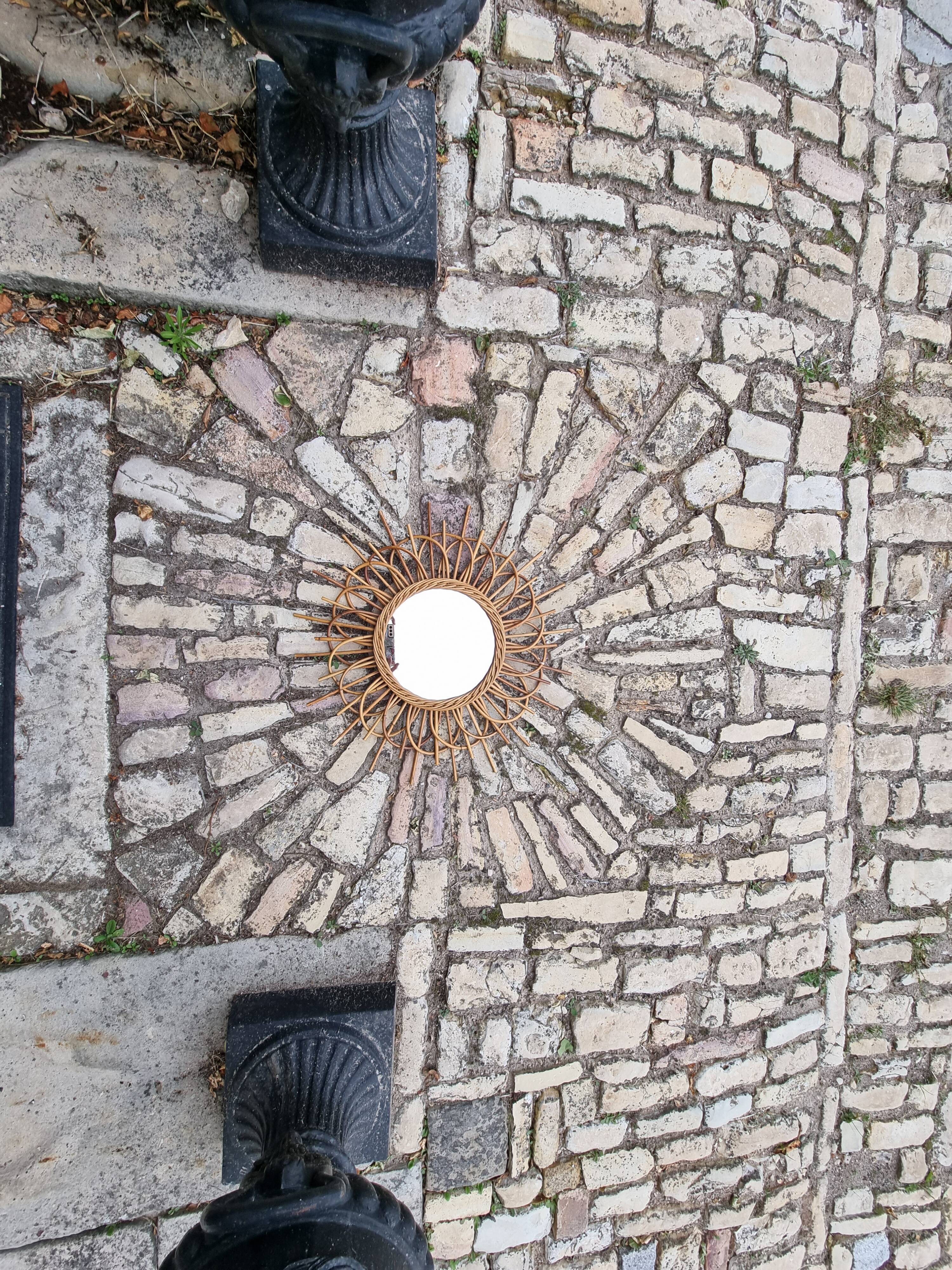 Rattan sun mirror 56cm