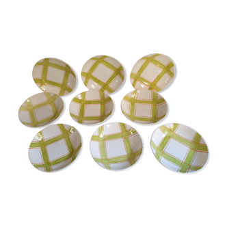 Suite of 9 plates Longchamp 60's