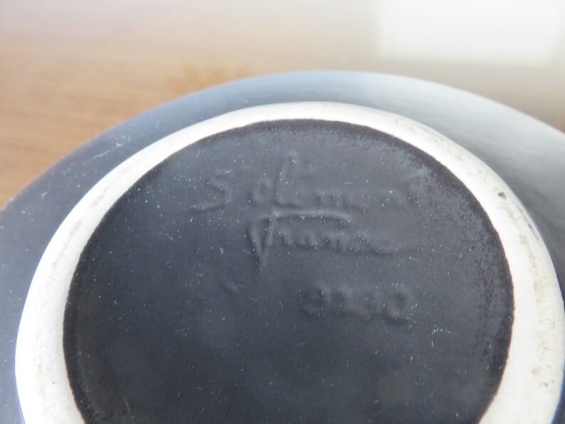 St Clement's matte black ceramic vase from the 1960s