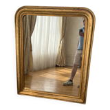 Large Louis-Philippe gilded mirror with gold leaf