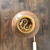 Scandinavian style wooden lamp with linen lampshade