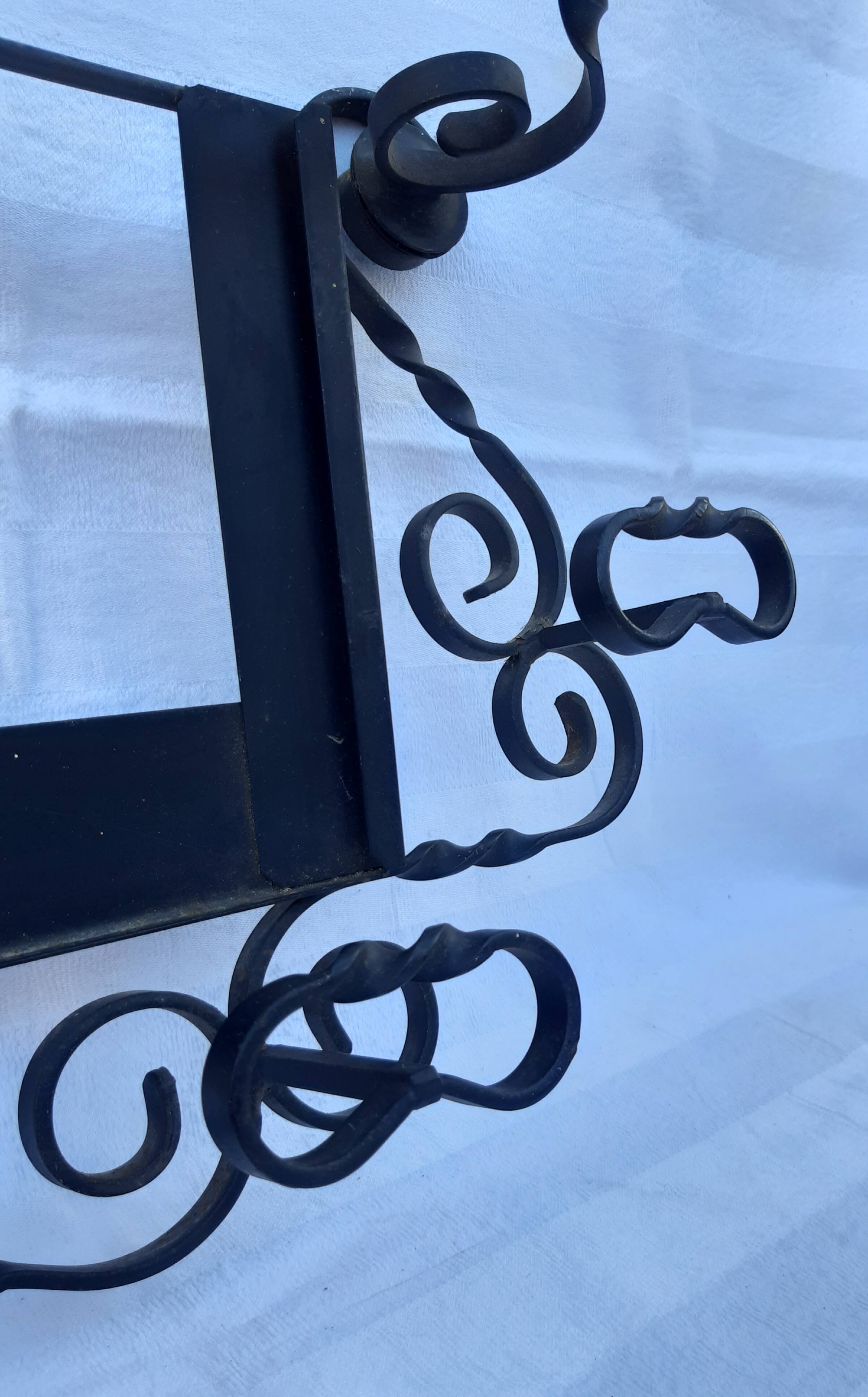 Art deco wrought iron coat hanger