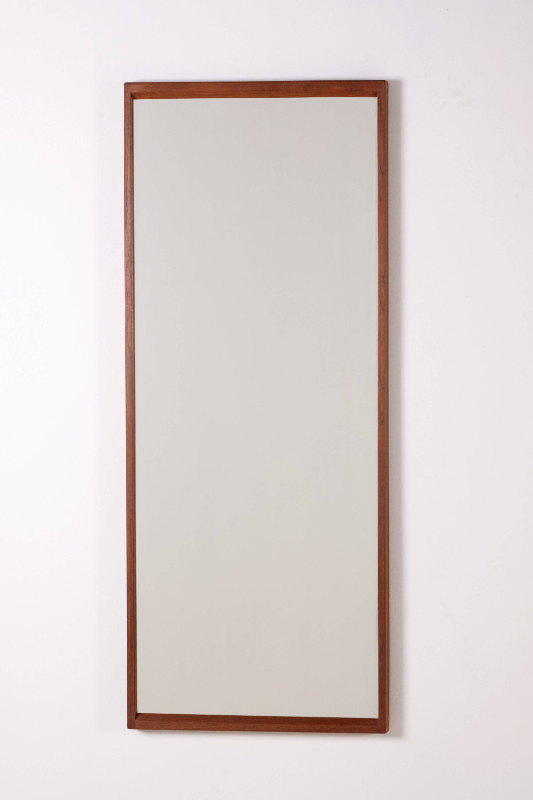 Miroir Kai Kristiansen en teck modèle 14 pour Aksel Kjersgaard, Danemark 1960