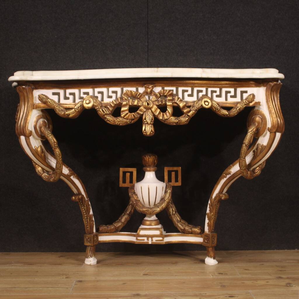 French lacquered and painted console in Louis XV style