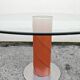 Postmodern dining table in leather and glass by Giancarlo Vegni for Fasem.