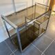 TV storage unit in chrome steel and vintage glass 1970