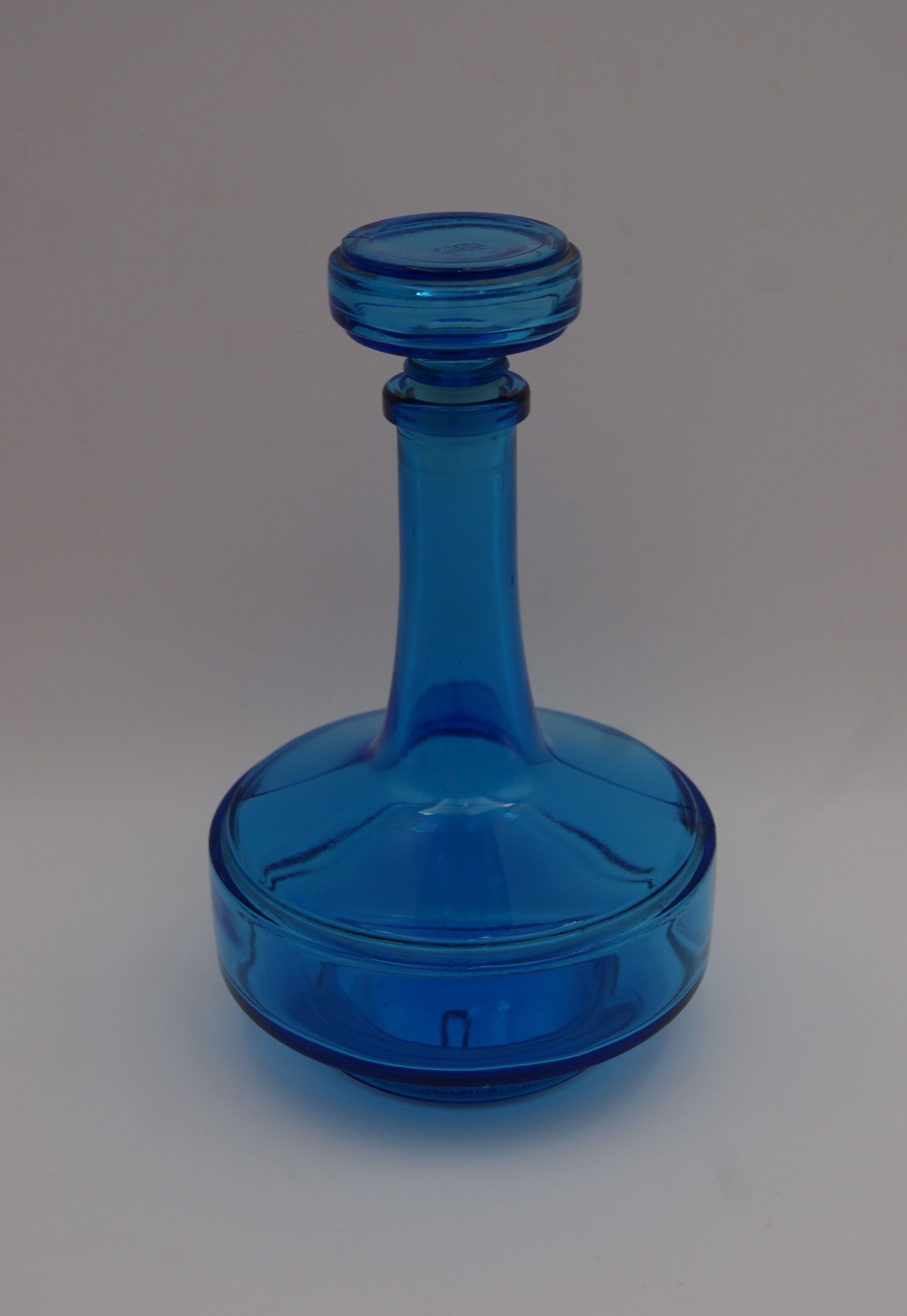 Vintage blue glass decanter