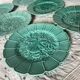 10 barbotine dessert plates and vine leaf dish