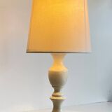 Vintage White-Cream Lacquered WOOD LAMP