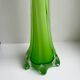 large soliflore vase in opaline and apple green glass Murano style 60s-70s