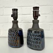 Paire de petites lampes en grès bleu Søholm par Einar Johansen Danemark