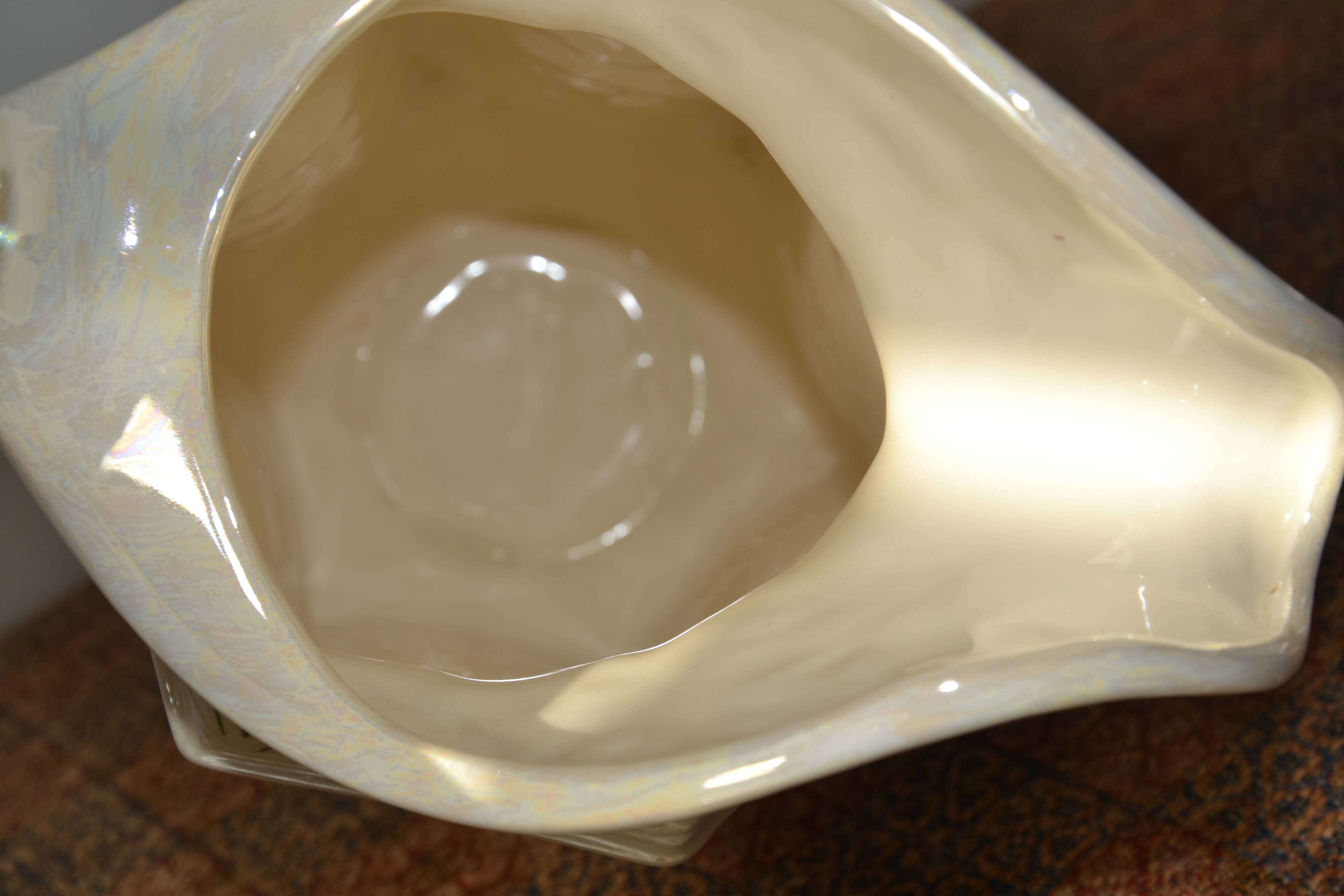 Decorative pitcher/sculpture in ceramic signed JMS