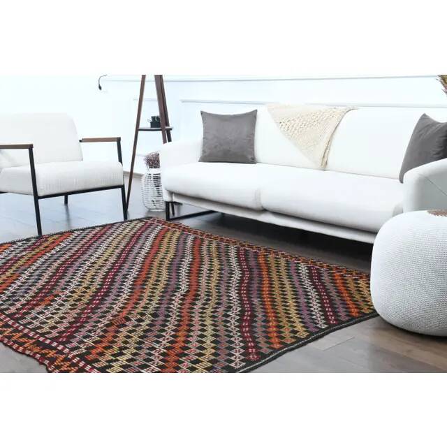 1970s vintage Turkish Oushak handmade wool cotton brown area rug 182x289