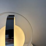 Vintage table lamp, chrome and opaline, France 1970s
