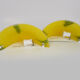 Pair of half-moon wall sconces in yellow glass paste and glass. Year 80 90