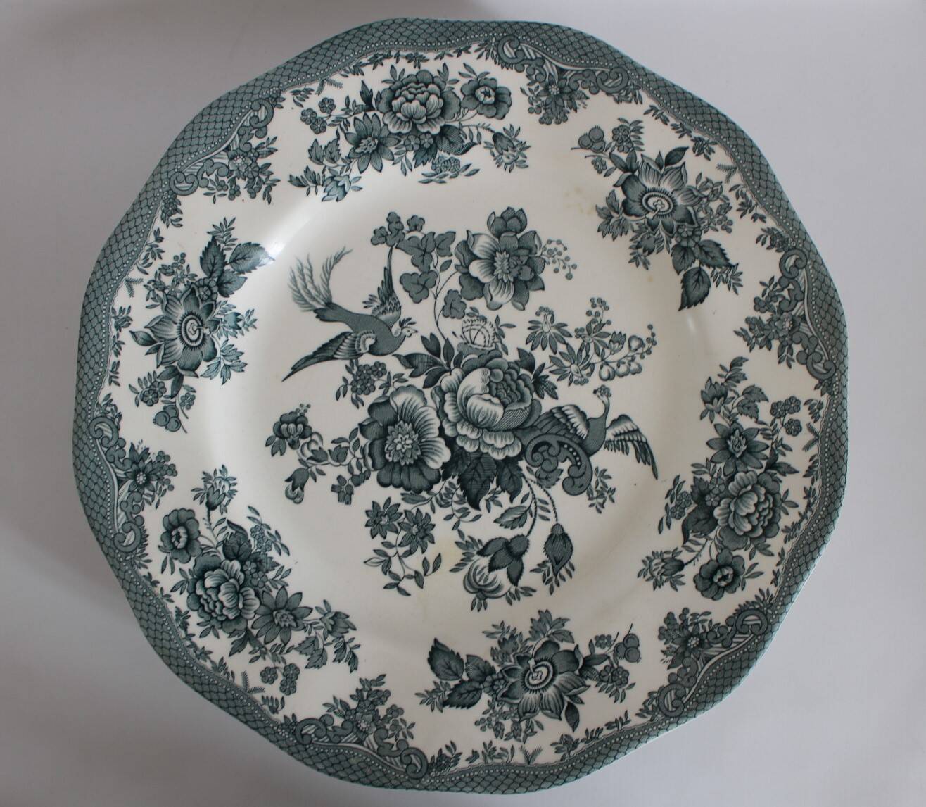 Enoch Wedgwood Green Plates x5, Asiatic Pheasants