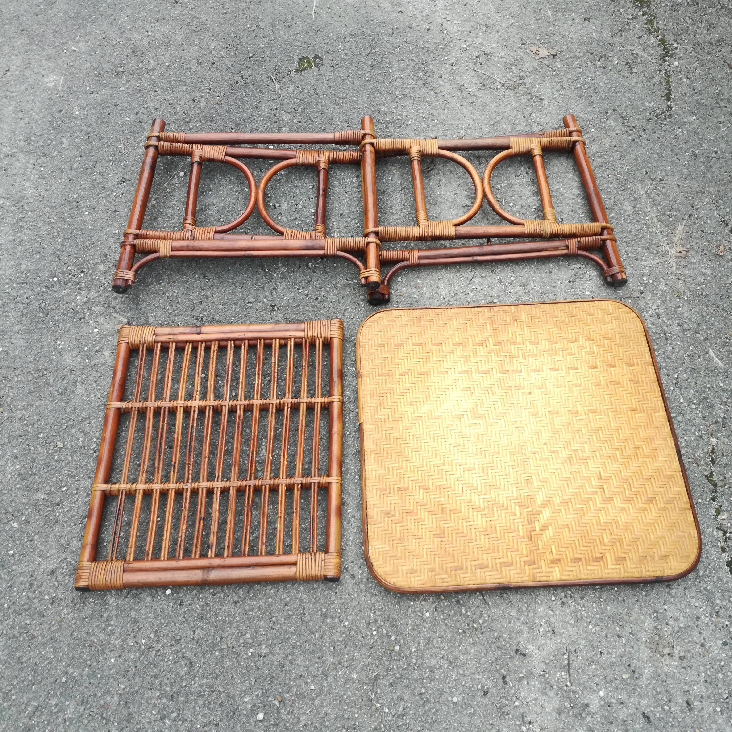 Square rattan side table 62x62