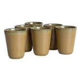 Lot de 6 gobelets en grès ancien