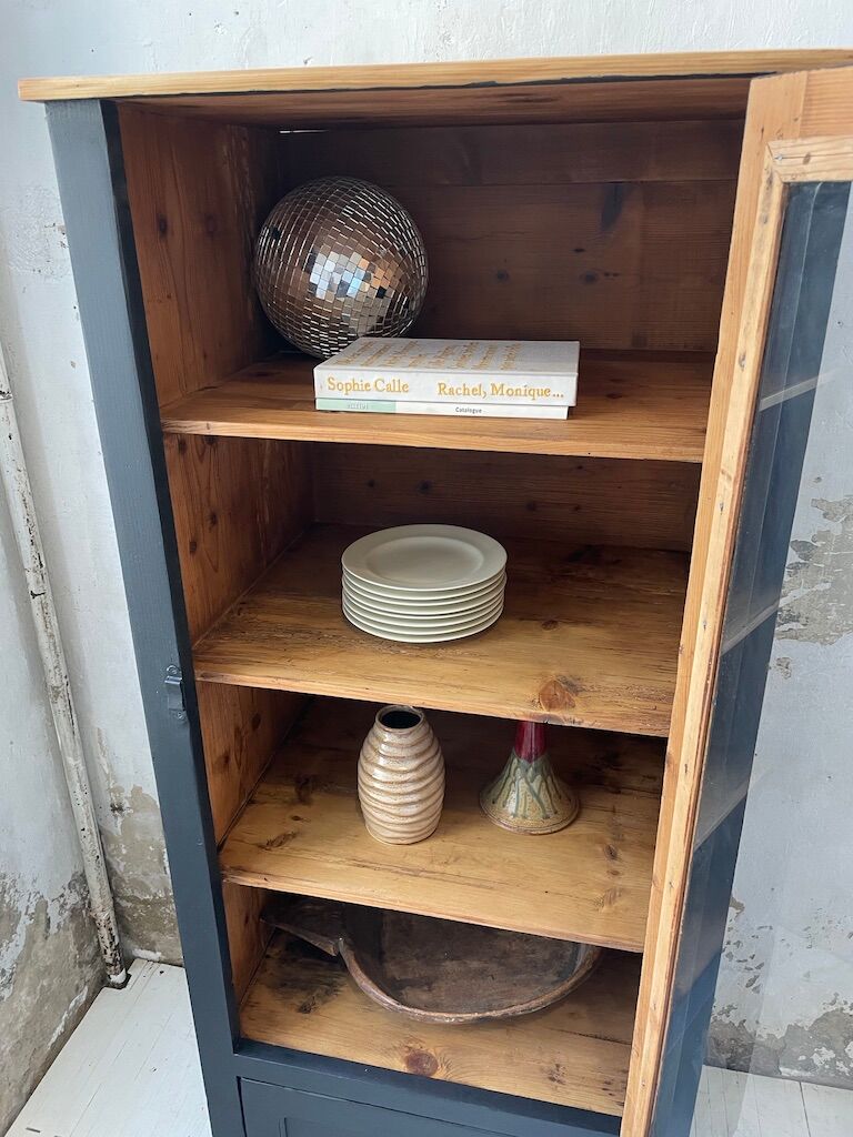 Old black storage window