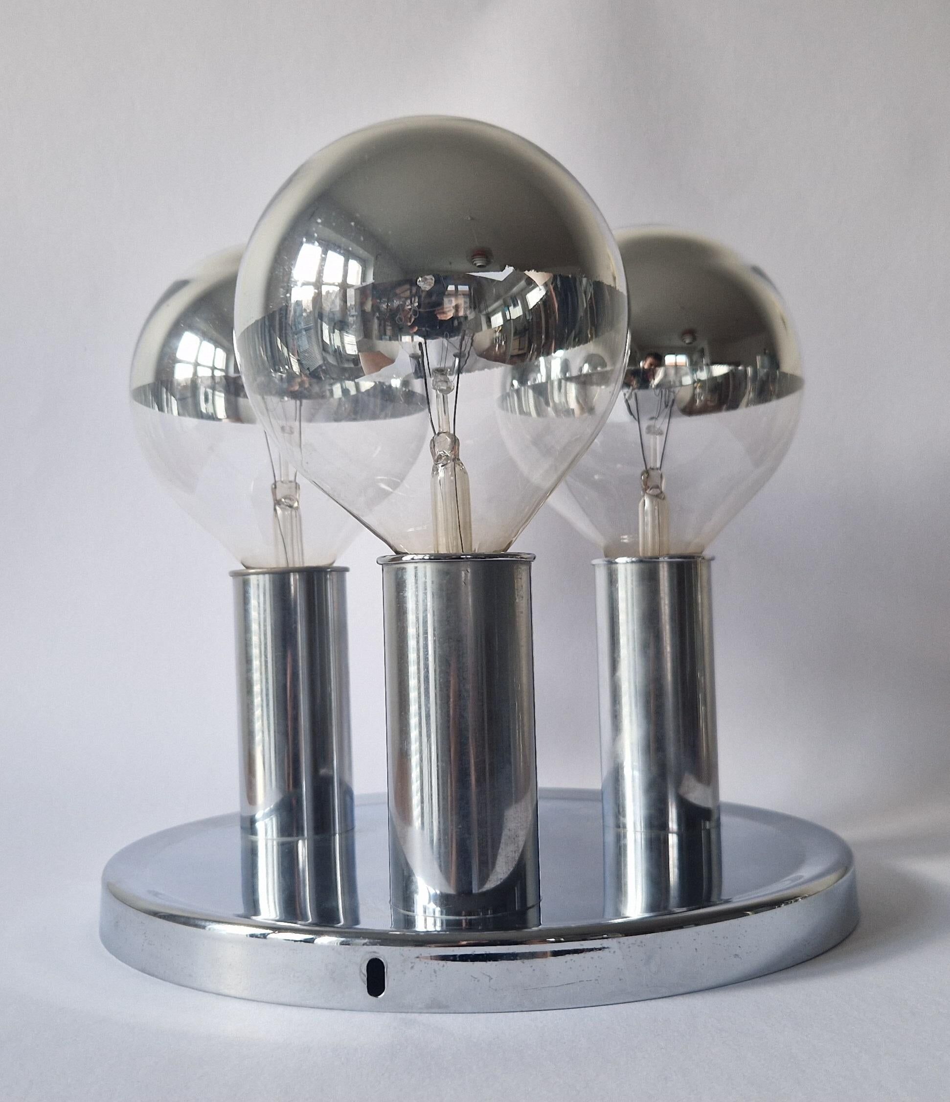 Rare Midcentury Flush Mount, Ceiling Lamp, Italy, 1970s