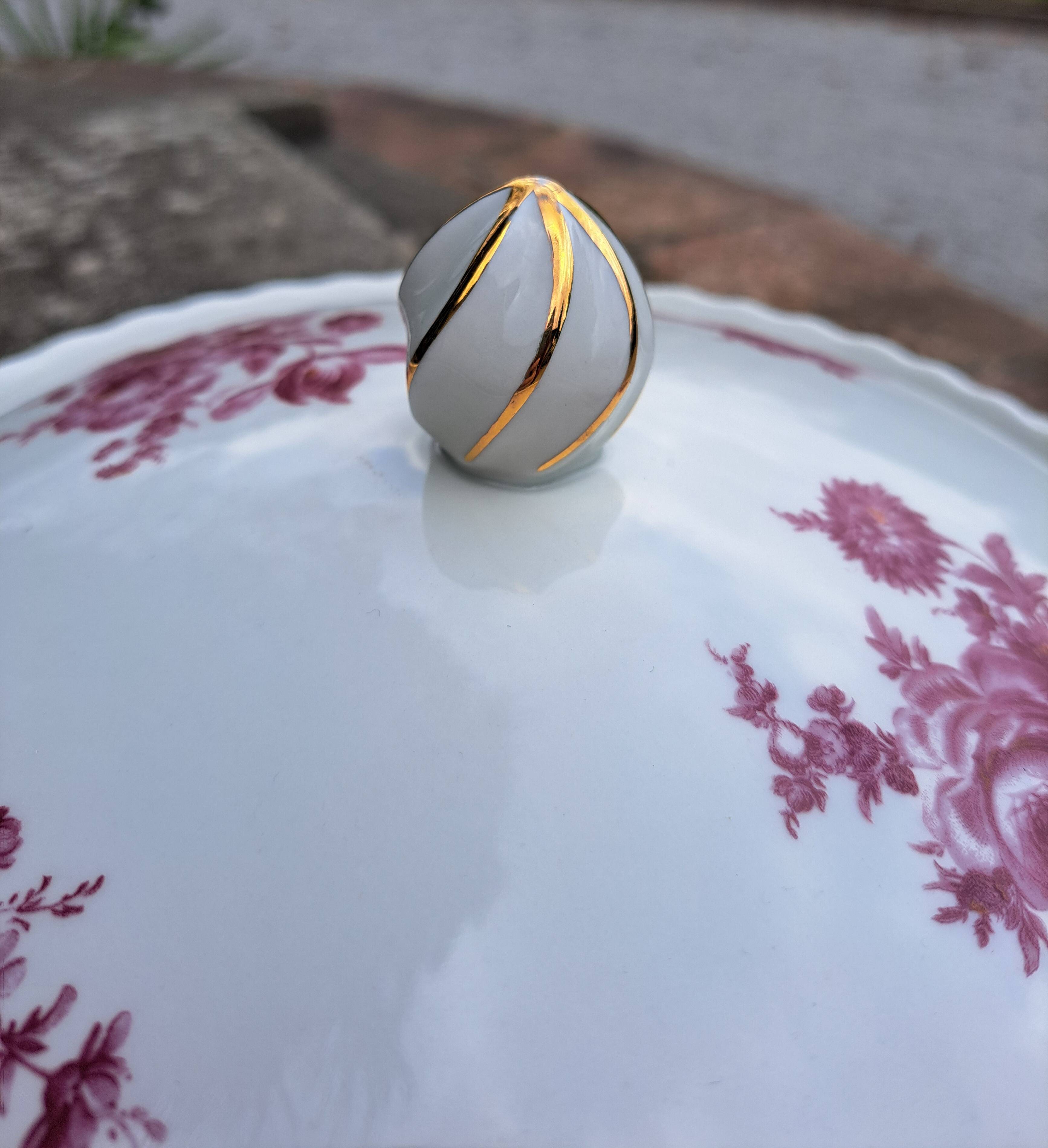 Soupière vintage fleurs