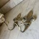 Pair of antique gilt bronze lily flower wall brackets.
