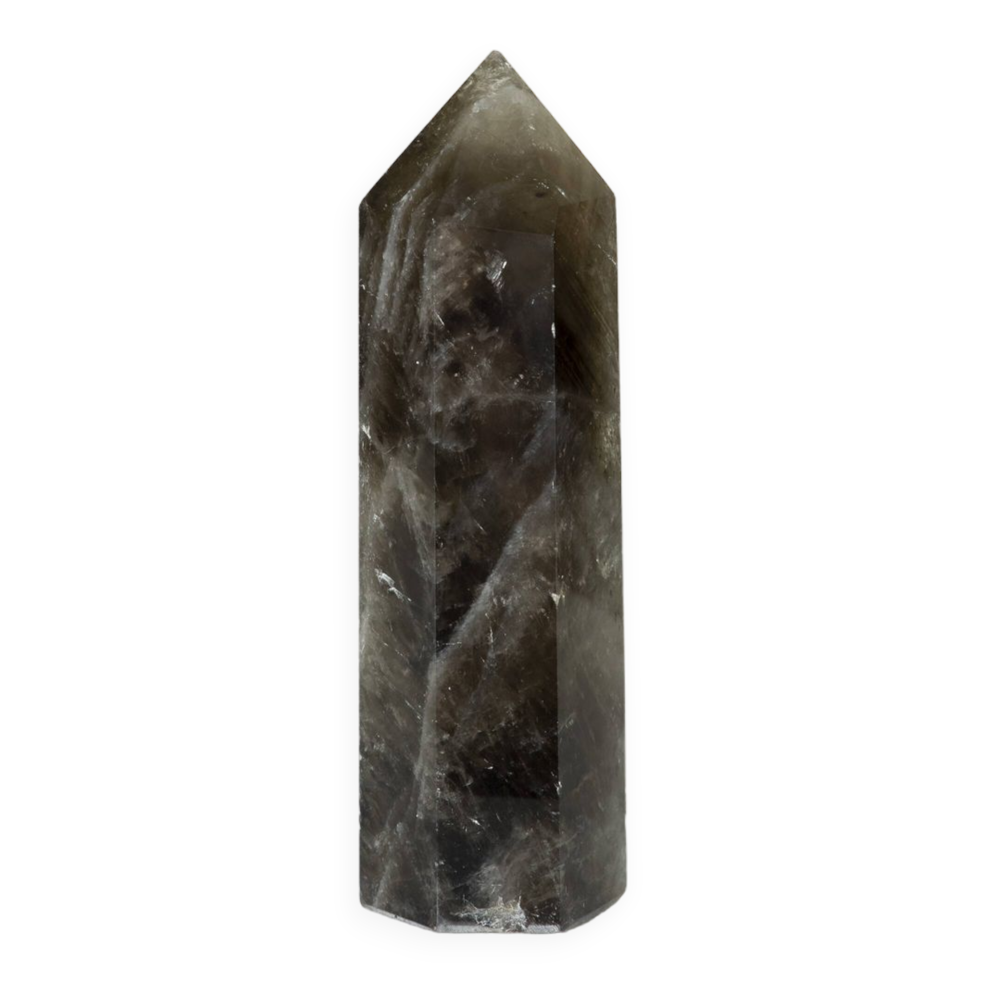 Smoky rock crystal obelisk