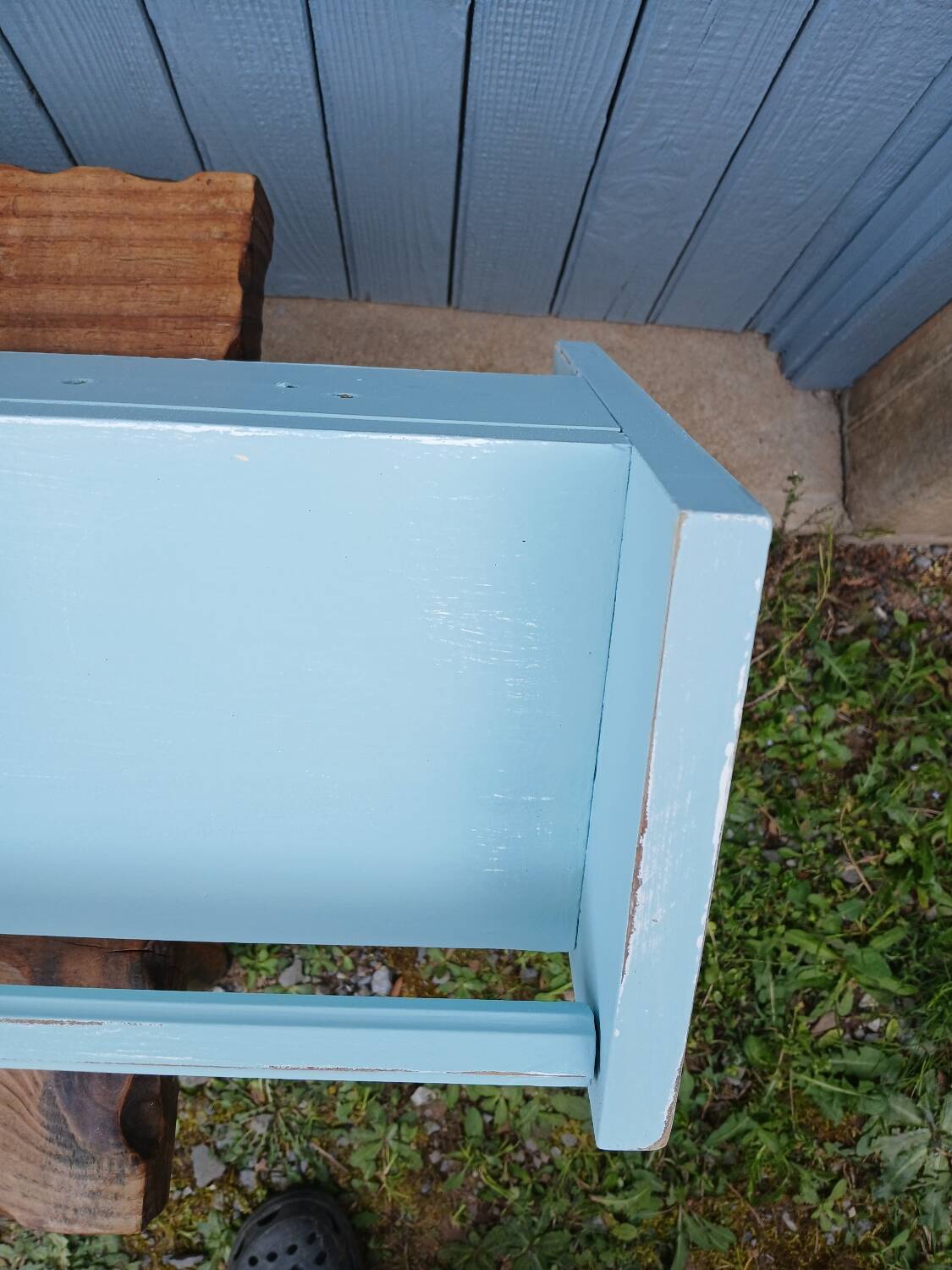 Antique wooden wall shelf