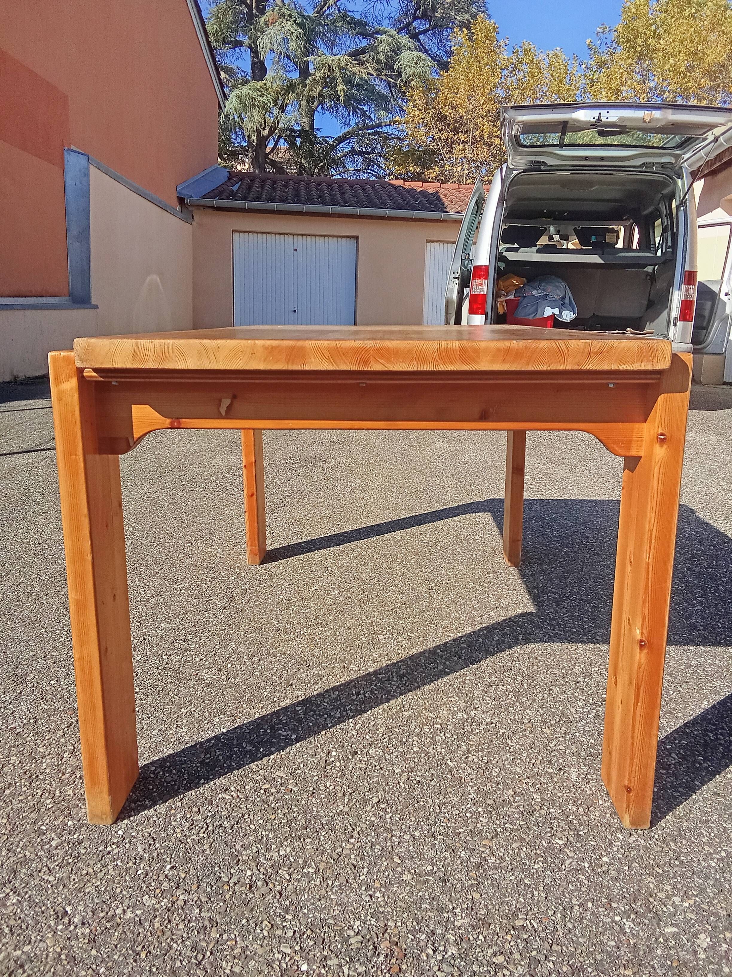Brutalist style pine table from the 1970s.