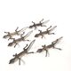 6 vintage knife holders reptile lizard silver metal