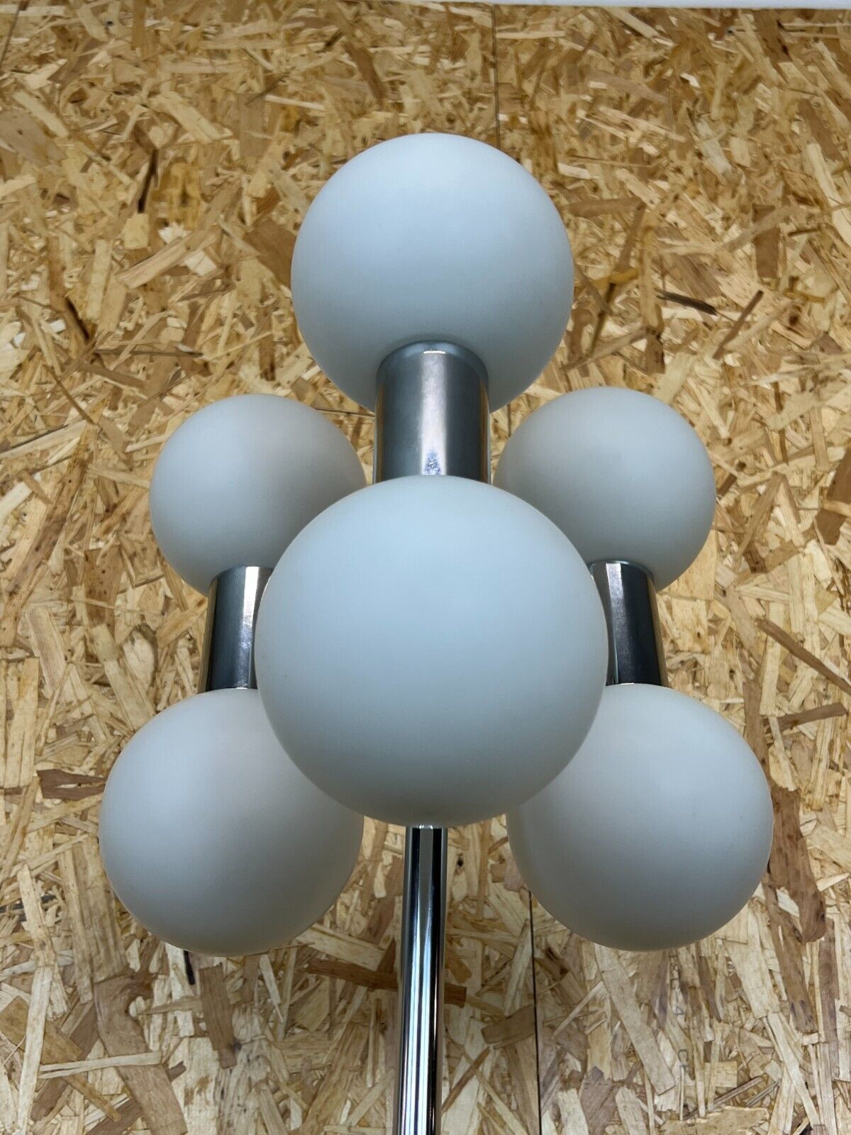 60s 70s lamp light floor lamp metal glass space age design