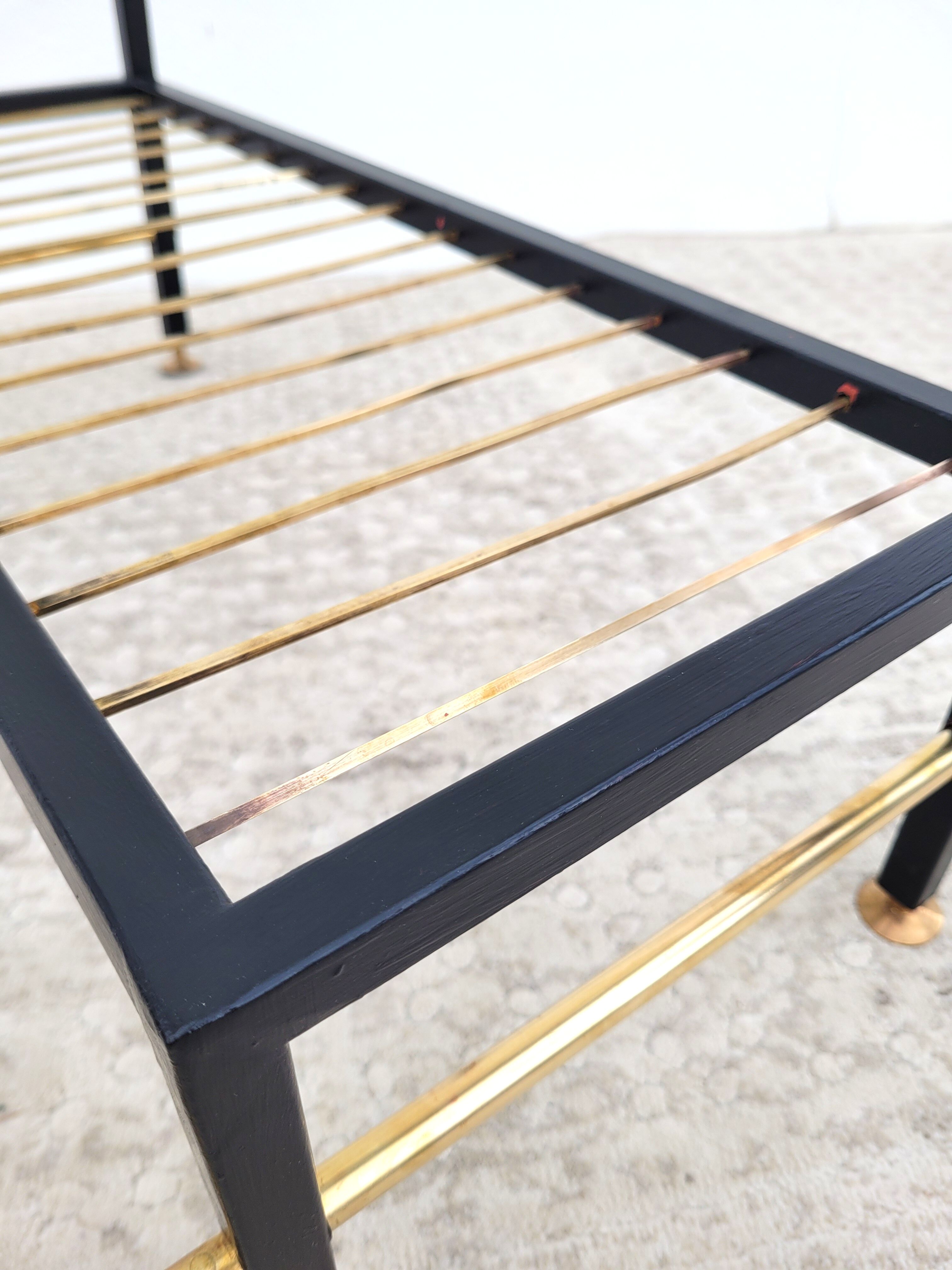 Asymmetrical coffee table 1960 glass and brass