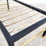 Asymmetrical coffee table 1960 glass and brass