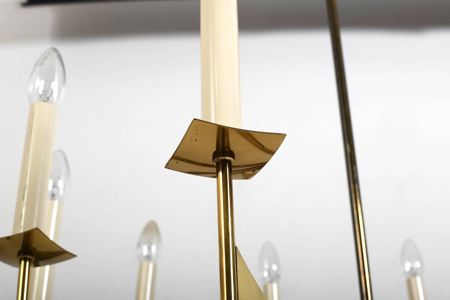 High Quality Ten Armed Brass Chandelier 1960s.