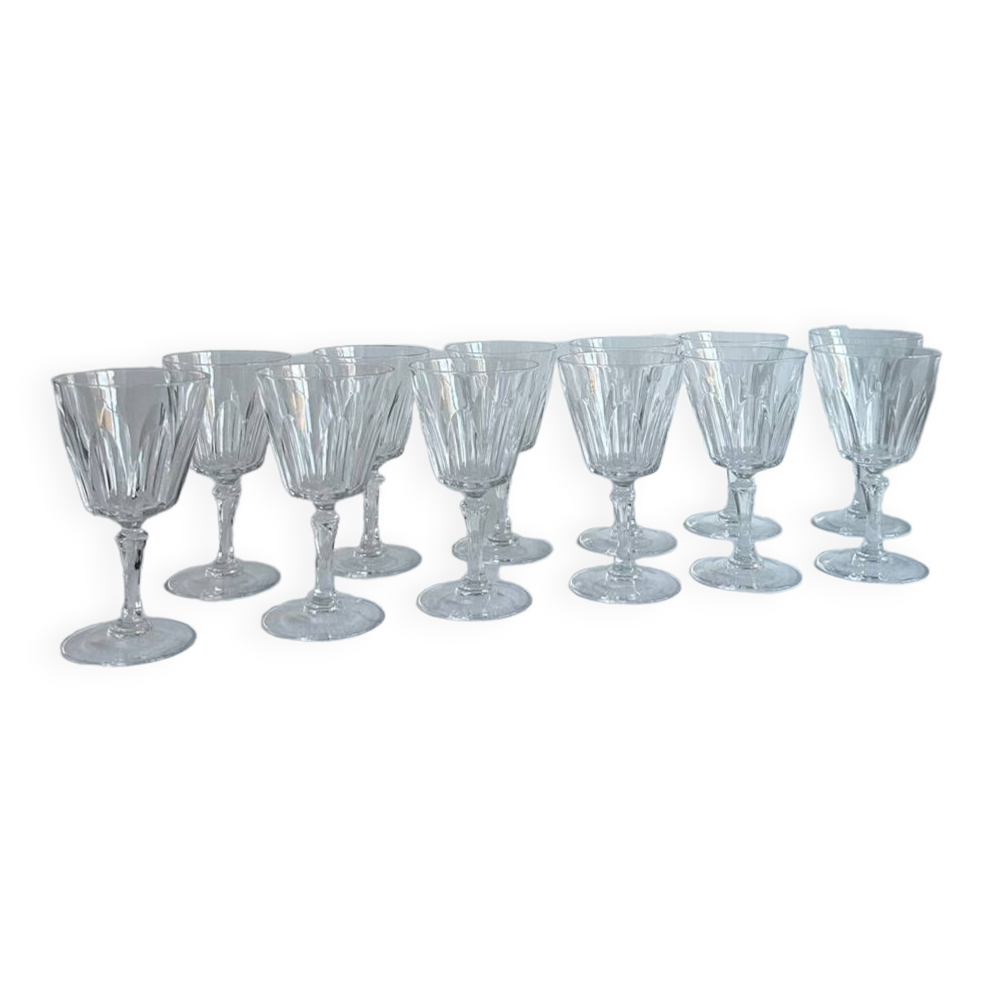 12 verre à pied cristal vintage
