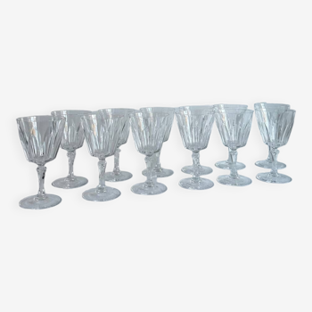 12 vintage crystal stemmed glass