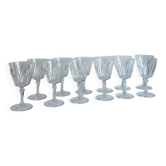 12 vintage crystal stemmed glass