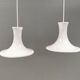 Suspensions en verre opale Holmegaard Mandarin, Michael Bang 1983