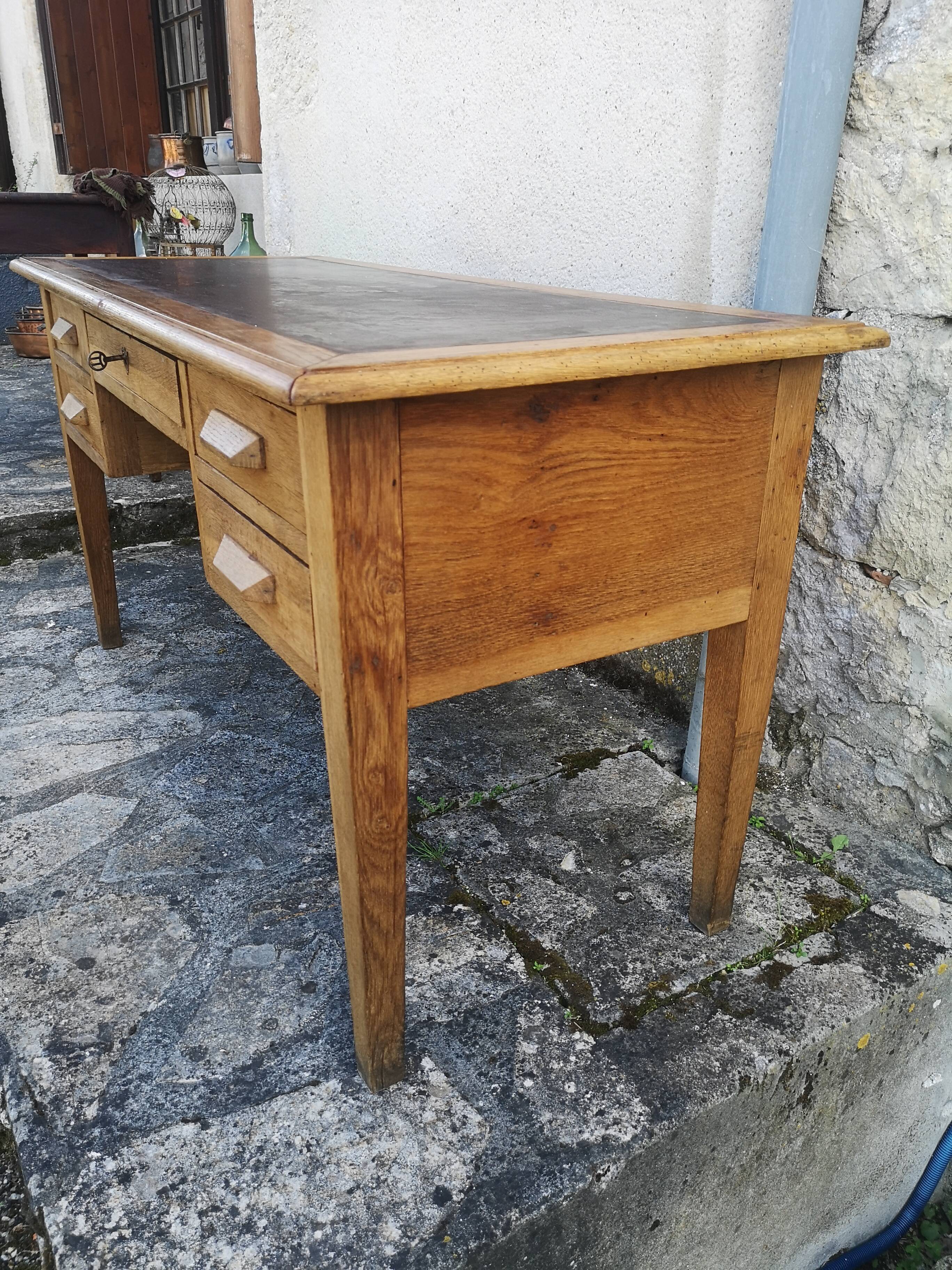 Industrial style oak desk