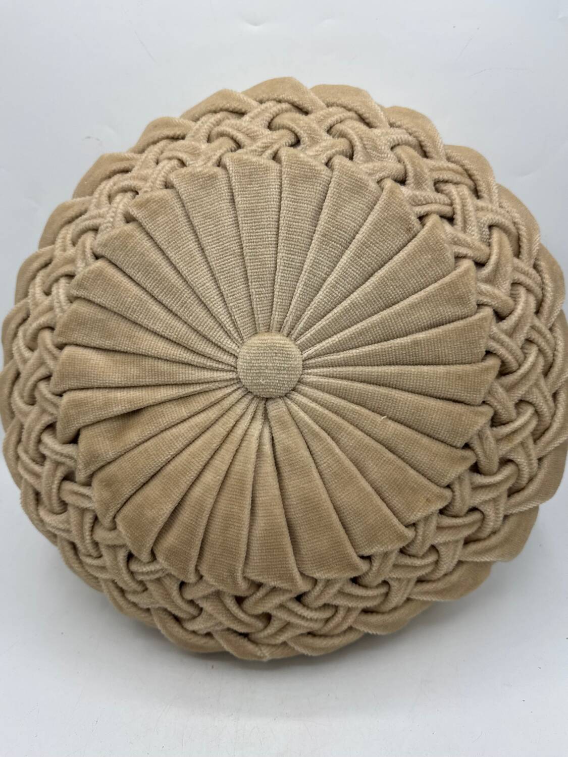 Vintage velvet round cushion