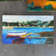 Suite de 3 huiles sur panneaux - paysages marins