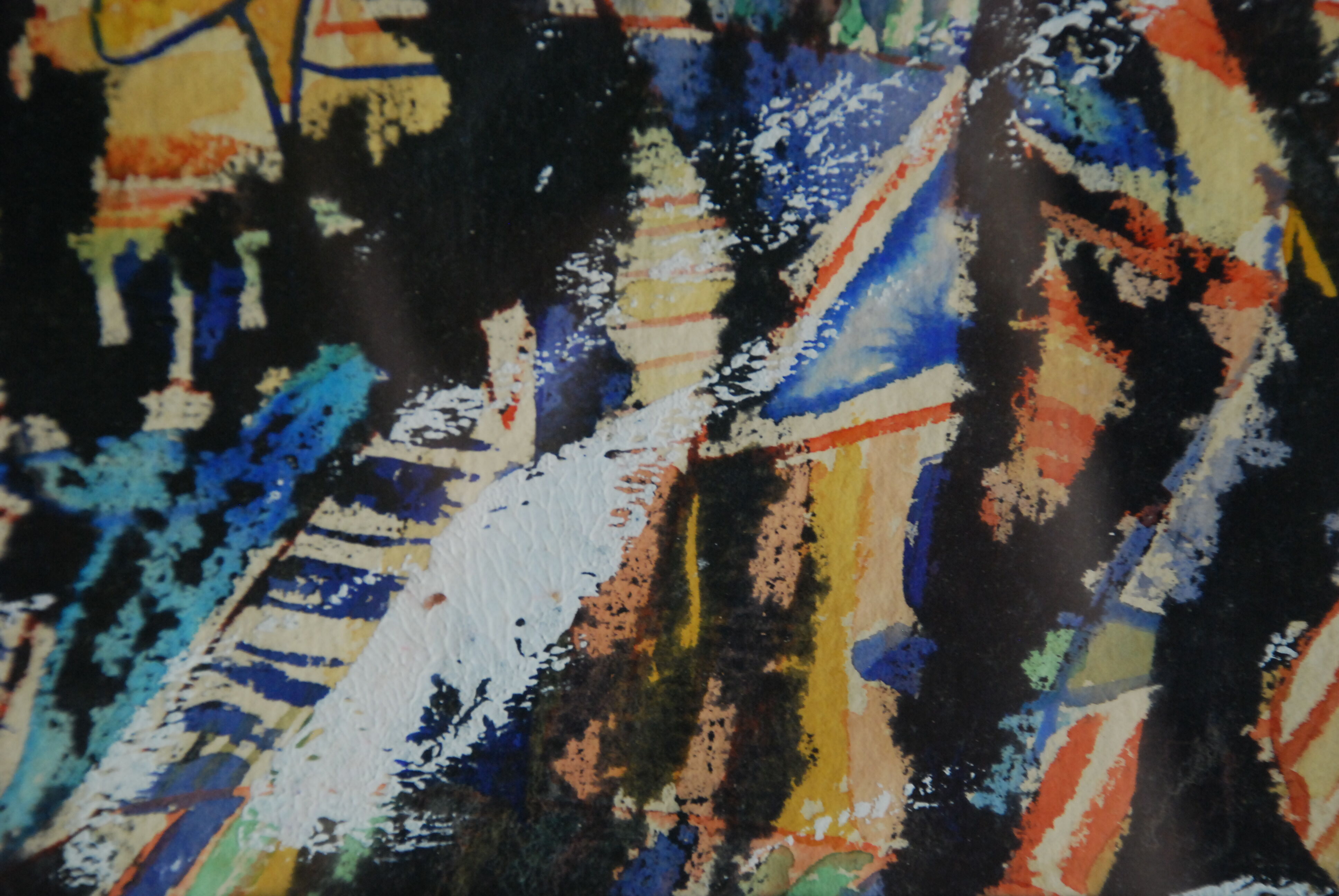 Abstract painting Daniel Bohbot vintage