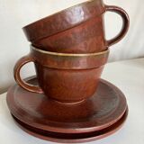 Paire de tasses déjeuners en grès Daniel de Montmollin Taizé 1970