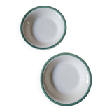 Set of 2 opaque porcelain soup plates