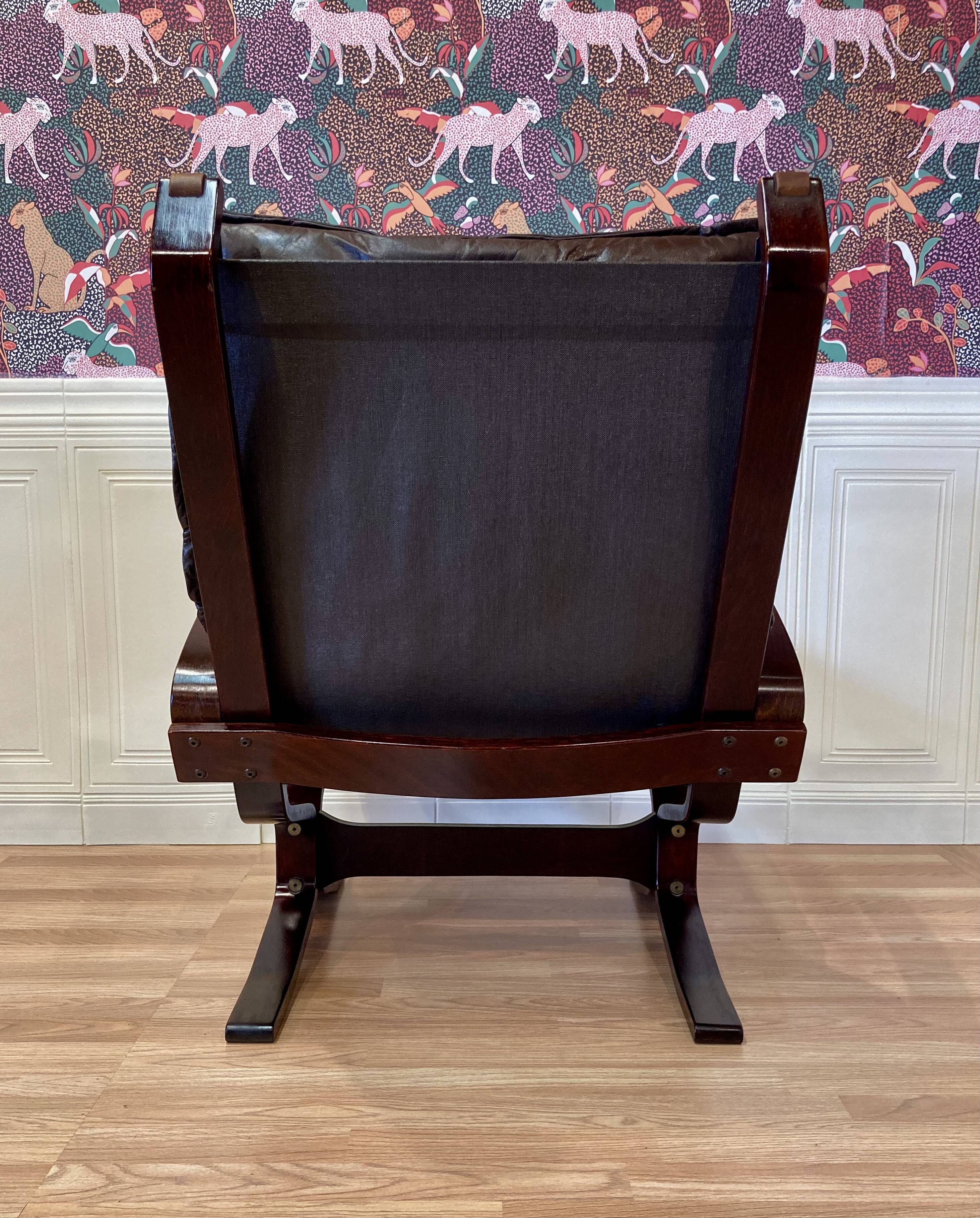 Duo de fauteuils cuir "design scandinave" 1950 "Ingmar Relling".