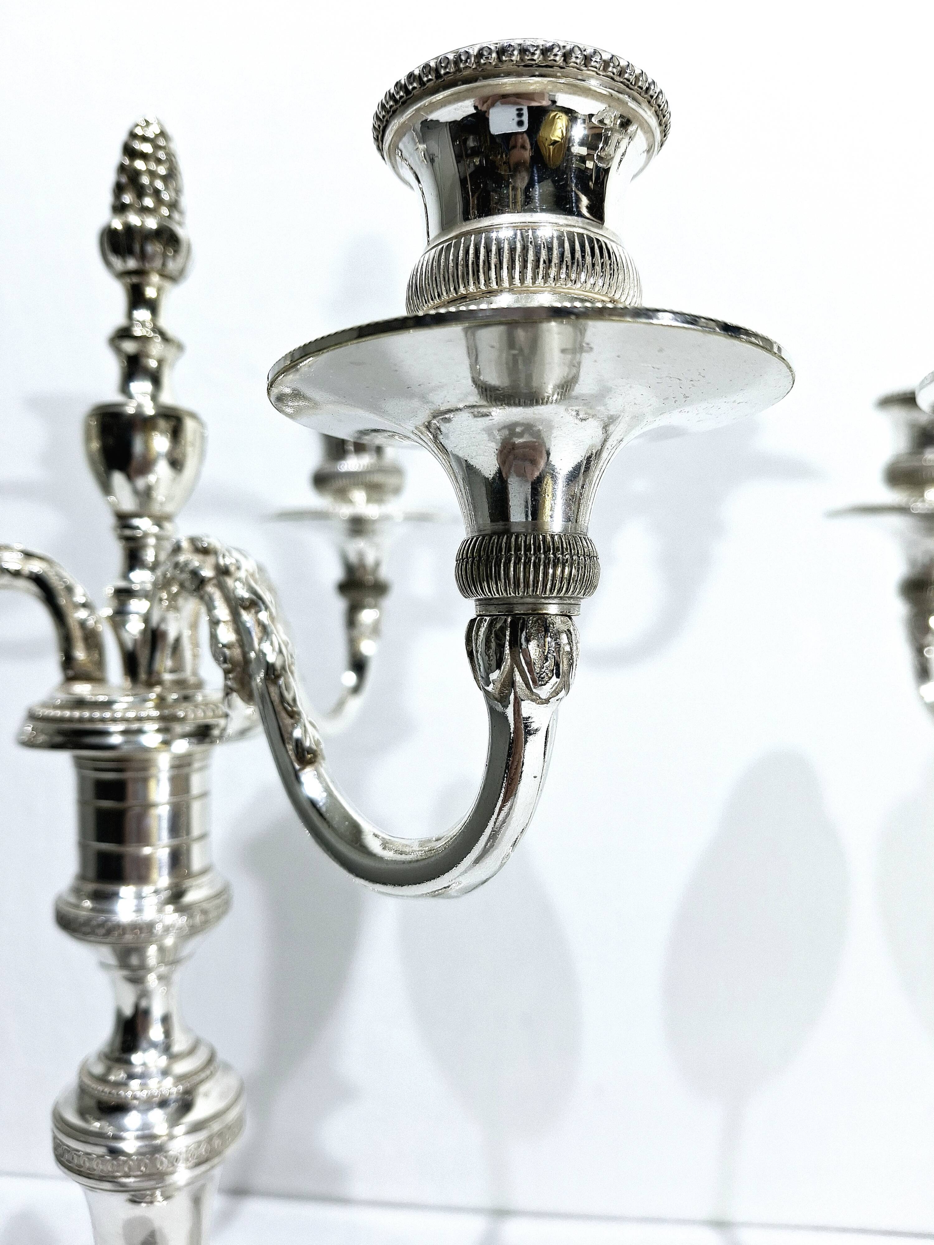 Chrysalia - pair of silvered bronze candelabra / €580