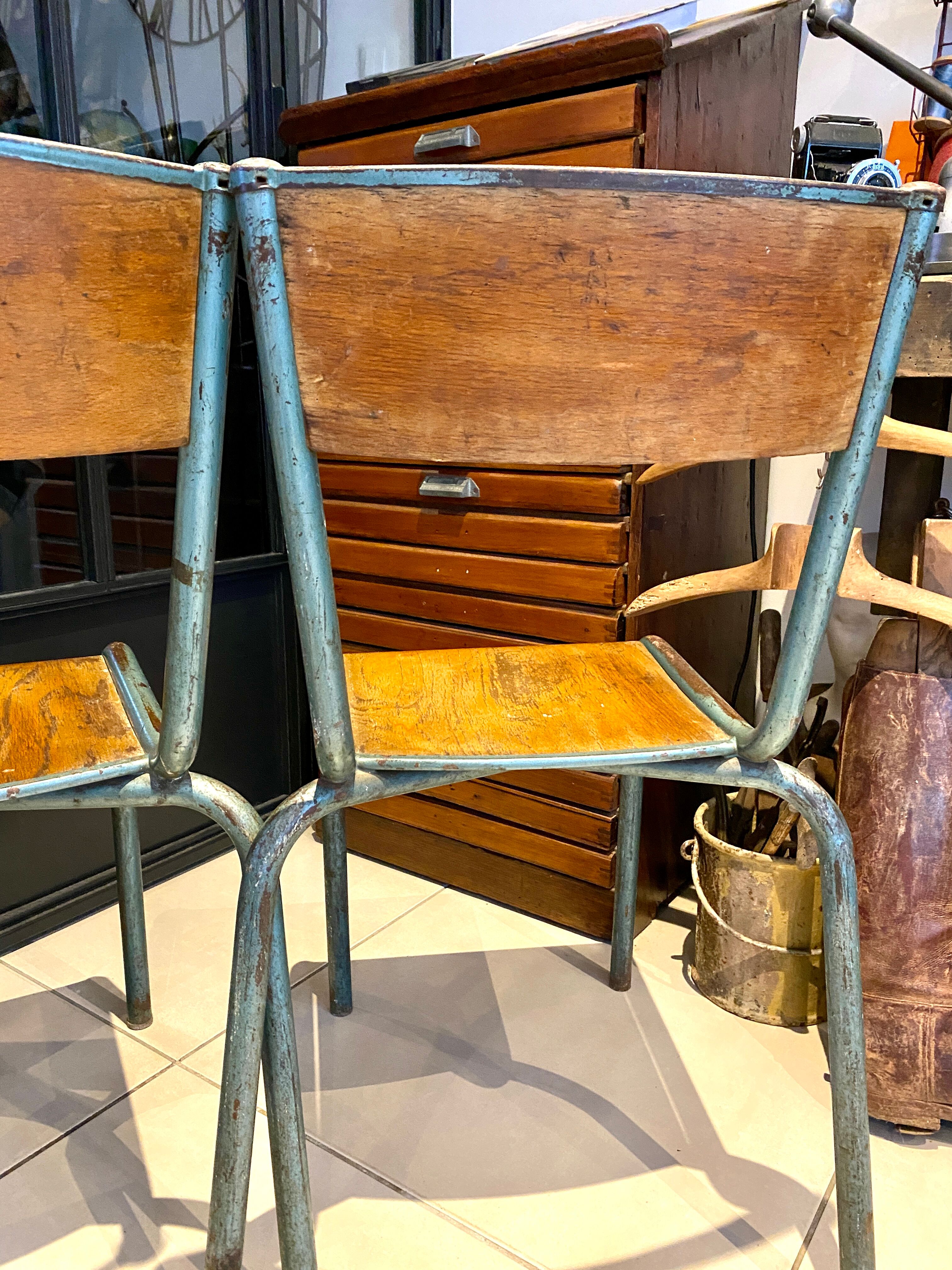 Pair of vintage school chairs