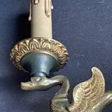 Pair of bronze wall lights – Empire style – Maison Lucien Gau