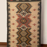 4x10 jute handwoven kilim runner rug, 120 x 300 cm handmade, kelim, carpet, indian.
