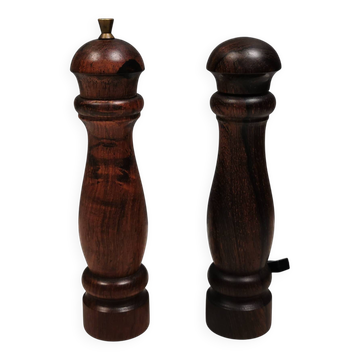 Salt and pepper set in rosewood, Denmark 1960-70s.